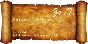 Zsidek Tünde névjegykártya