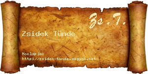 Zsidek Tünde névjegykártya