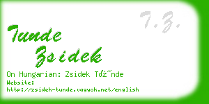 tunde zsidek business card